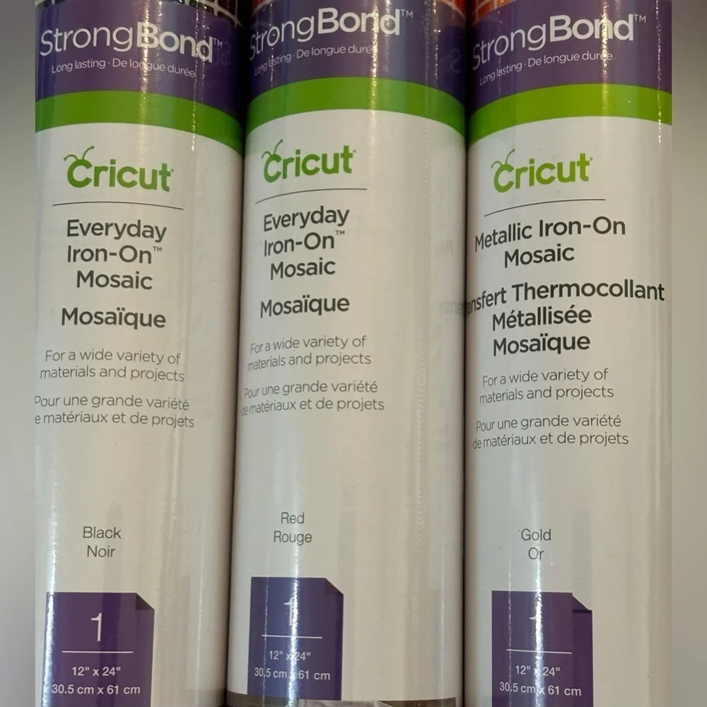 3 new & sealed rolls of cricut iron on mosaic transfer paper